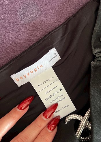 Beyyoğlu Butik Nakışlı Siyah Midi Korset - Görsel 2