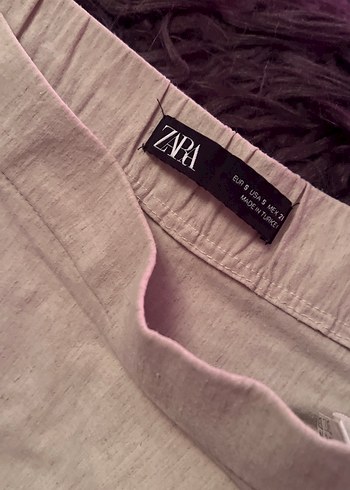 Zara Zara Keten Fırfırlı Mini Şort Etek