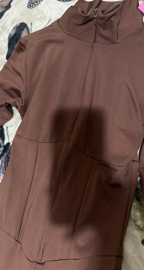 Kahverengi Dalgıç Kumaş Toparlayıcı İspanyol Tulum - Görsel 2