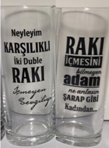 2 adet rakı bardağı