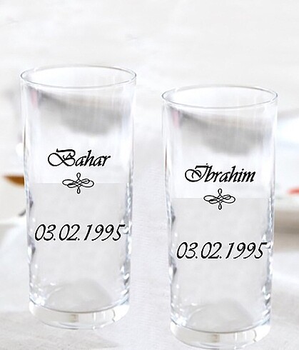 2 Li kişiye özel rakı bardağı isimli ve tarihli kişiye özel hazı