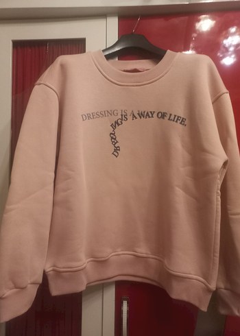 Pembe Baskılı Kadın Sweatshirt - Görsel 2