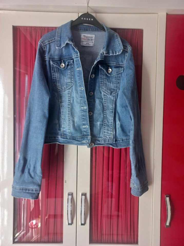 Düğmeli Mavi Kadın Ceket - Görsel 3