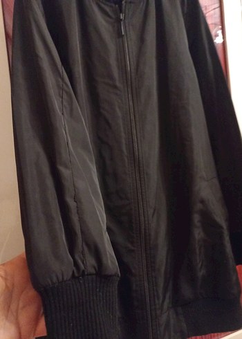 Kadın Siyah Midi Fermuarlı Ceket - Görsel 2