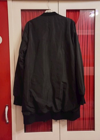 Kadın Siyah Midi Fermuarlı Ceket - Görsel 5