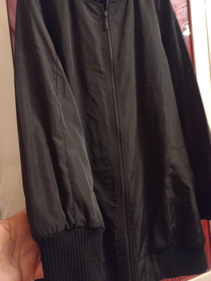 Kadın Siyah Midi Fermuarlı Ceket - Görsel 2