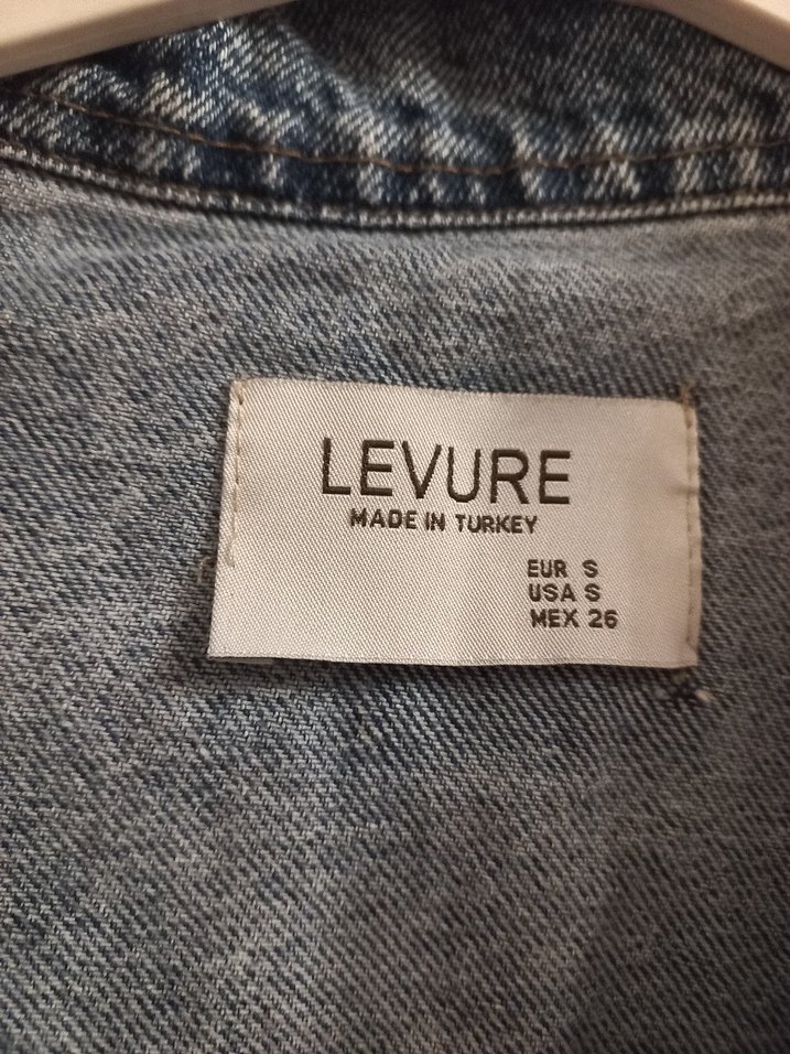 Düğmeli Beyaz Gri kot Ceket - Görsel 5