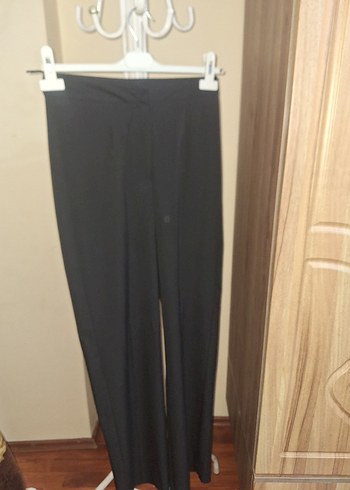 Kadın Siyah Uzun Kumaş Pantolon - Görsel 2