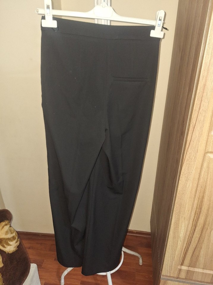 Kadın Siyah Uzun Kumaş Pantolon - Görsel 4