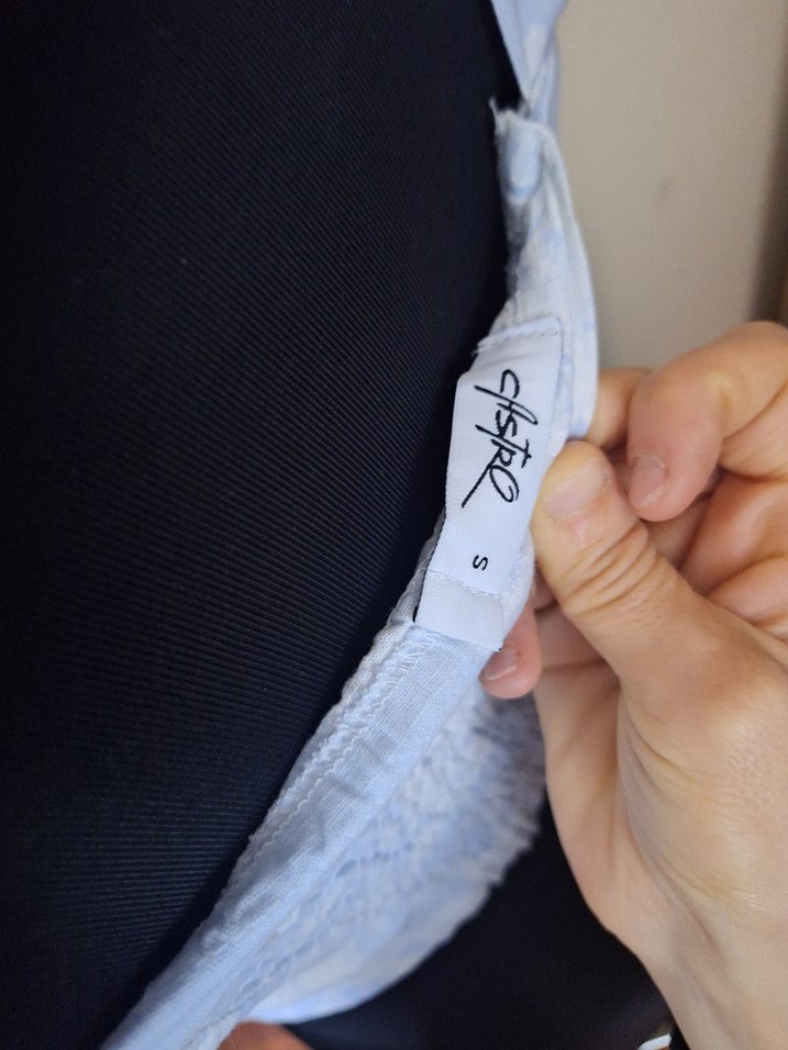 Mavi Beyaz Çiçek Desenli Mini Bustiyer - Görsel 5