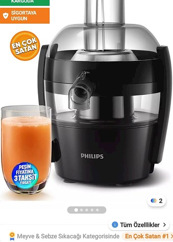 Philips Siyah Meyve ve Sebze Sıkacağı