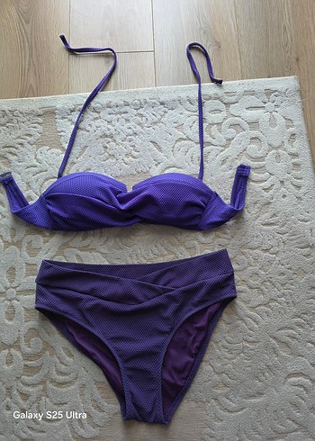38 Beden mor Renk Mor Strappy Kadın Bikini Takımı