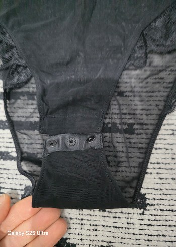 xl Beden Siyah Dantel Midi Gothic Kadın İç Giyim