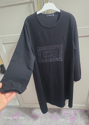 42 Beden Siyah Kadın Triko Midi Tunik