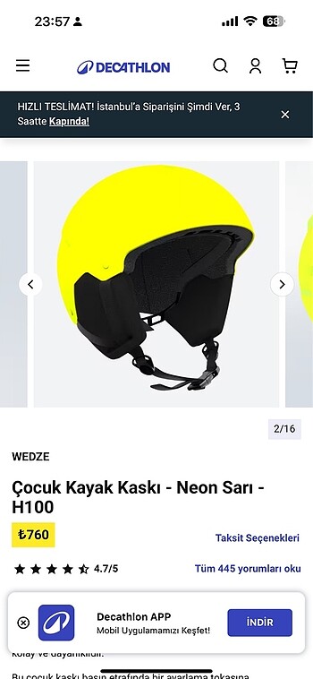 Beden sarı Renk Decathlon bısıklet kaskı