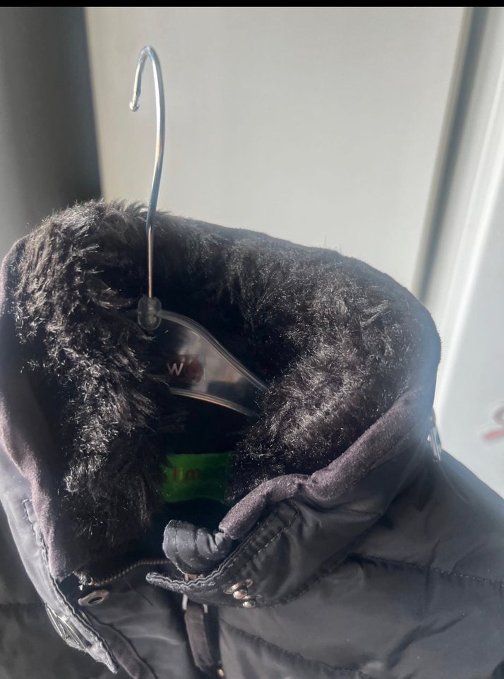 Çocuk mont Kürklü Siyah Kışlık - Görsel 2