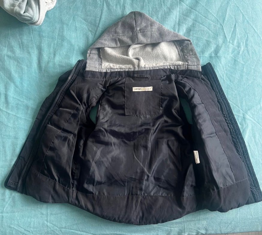 Erkek Çocuk Gri Kapüşonlu Fermuarlı Yelek - Görsel 3