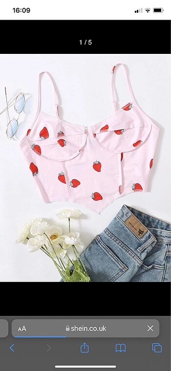 Shein strawberry çilek crop top