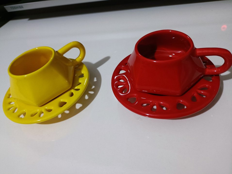 Renkli Altılı Seramik Kahve Fincanı Seti - Görsel 2