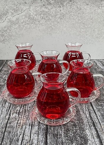 6 kişilik borosilikat çay bardağı 