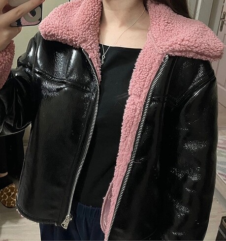 Bershka yünlü parlak ceket