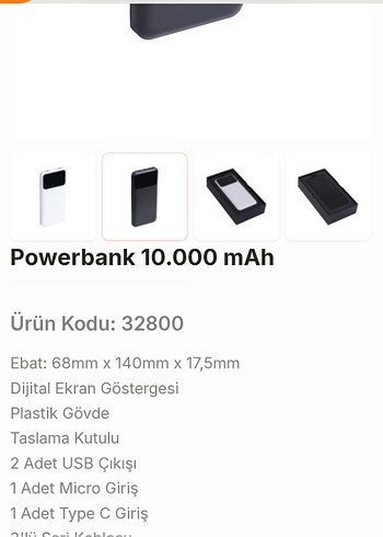 10.000 mAh Dijital Ekranlı Siyah Powerbank
