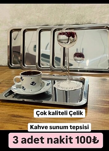  Beden Gümüş tepsi