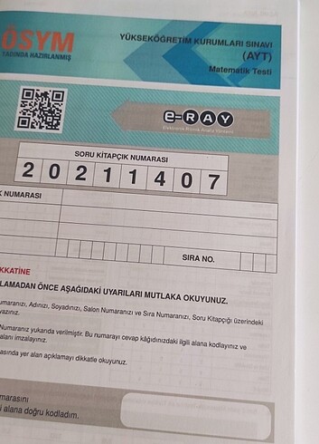  Toprak yayınları ayt matematik denemesi