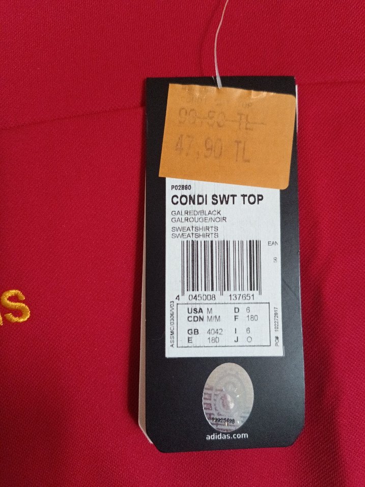 Erkek Kırmızı Uzun Kollu Spor Sweatshirt - Görsel 2