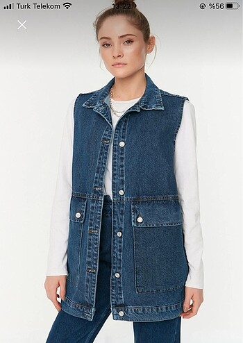 Denim yelek