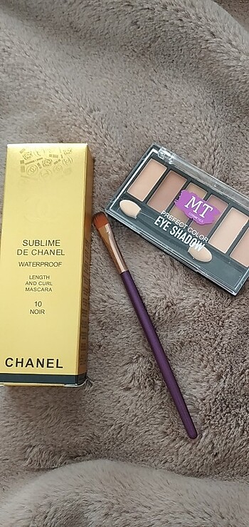 Chanel rimel mascara + far paleti hediye fircali