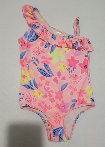 Renkli Çiçek Desenli Kız Mayo - Görsel 2