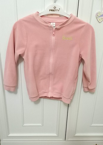 Kız Çocuk Pembe Fermuarlı Sweatshirt - Görsel 2