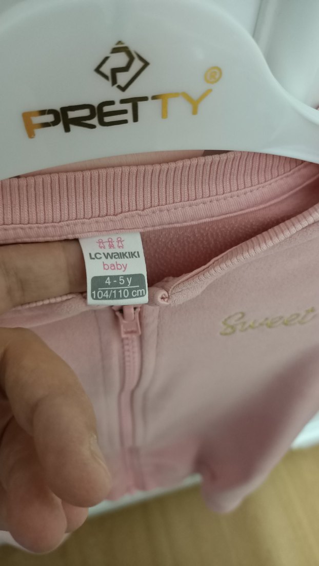 Kız Çocuk Pembe Fermuarlı Sweatshirt - Görsel 3