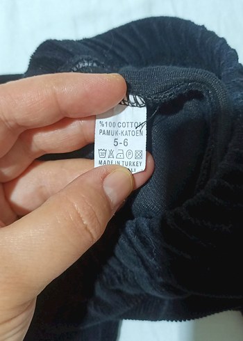 Kız Çocuk Pembe-siyah Elastik Kadife Taytlar - Görsel 4