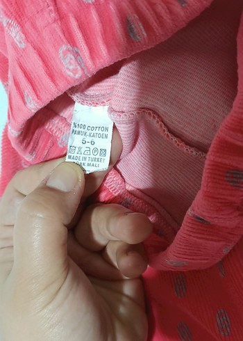 Kız Çocuk Pembe-siyah Elastik Kadife Taytlar - Görsel 3