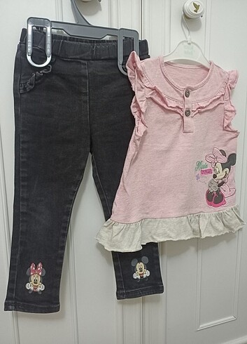 Kız çocuk alt üst kotlu takım  - Görsel 2