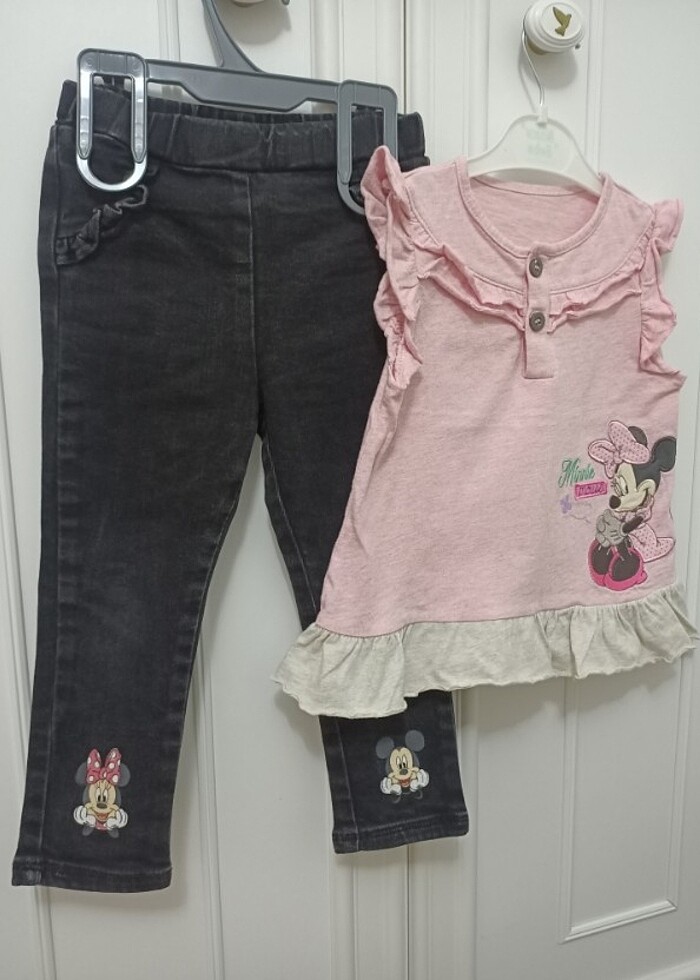 Kız çocuk alt üst kotlu takım  - Görsel 2