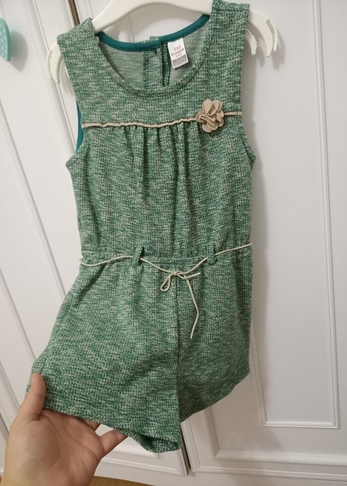 Kız çocuk şort salopet tulum - Görsel 3