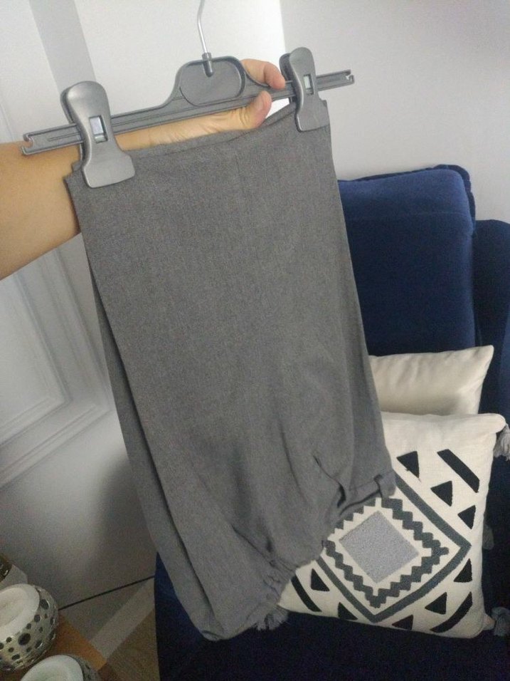 Gri Kemerli Hamile Midi Pantolon okul pantolonu - Görsel 2