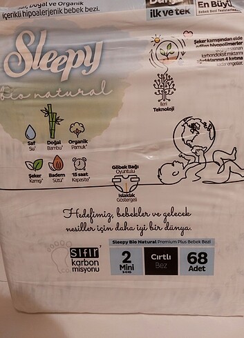 sleepy bio natural 2 numara bebek bezi