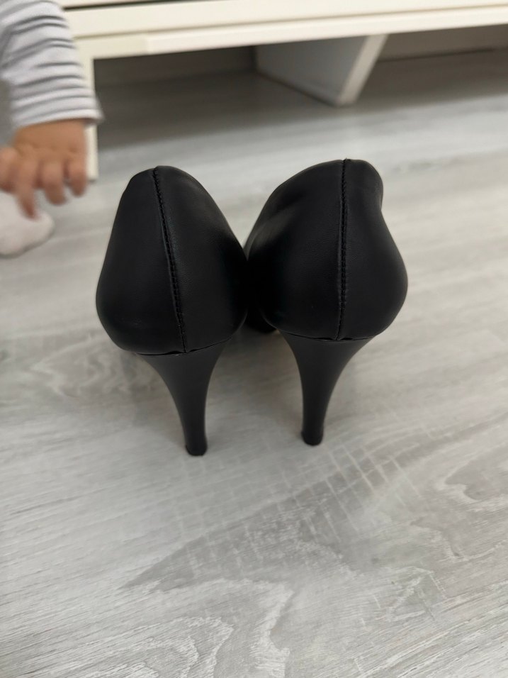 Siyah  Stiletto Topuklu Kadın Ayakkabı - Görsel 3