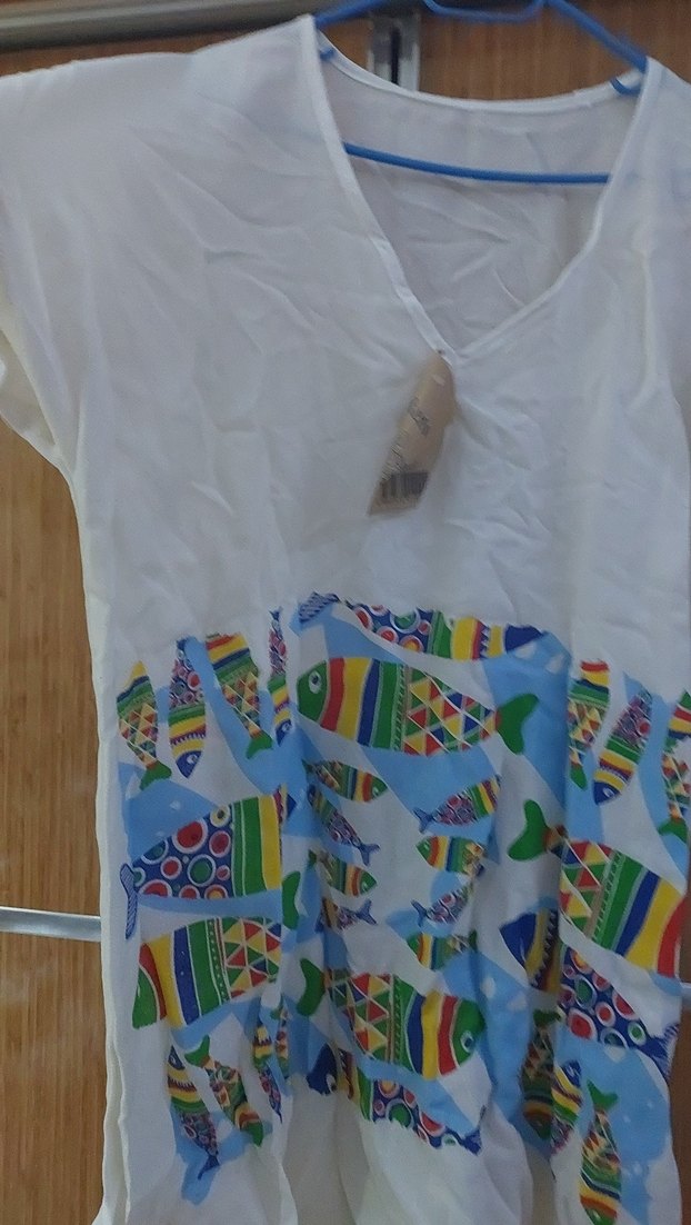 Renkli Balık Desenli Uzun Bohem Pareo - Görsel 4