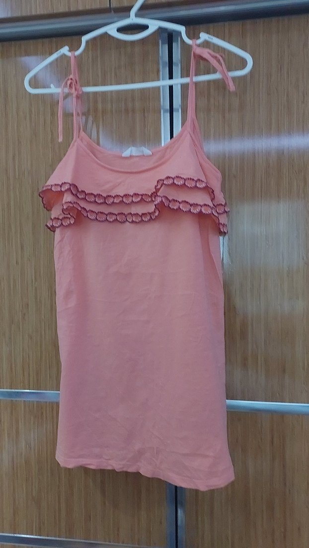 kadin Pembe Fırfırlı Askılı elbise plaj - Görsel 2