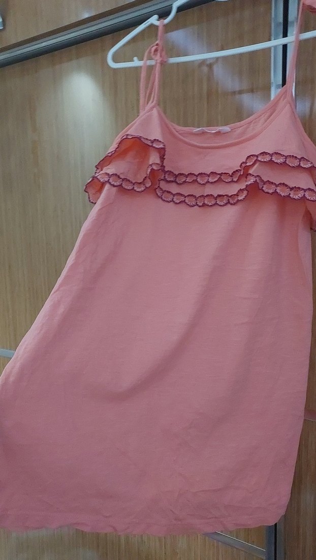 kadin Pembe Fırfırlı Askılı elbise plaj - Görsel 4