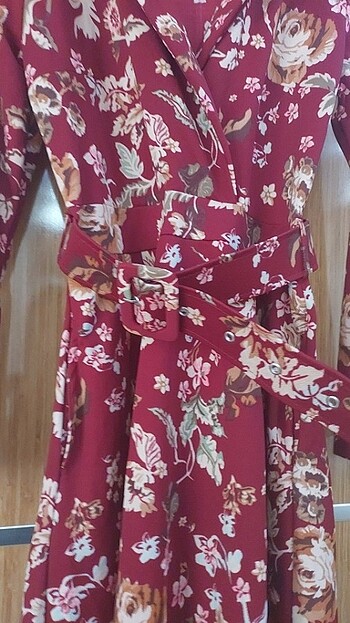 Krep kumaş otantik elbise - Görsel 3