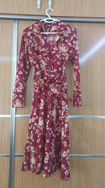 Krep kumaş otantik elbise - Görsel 6