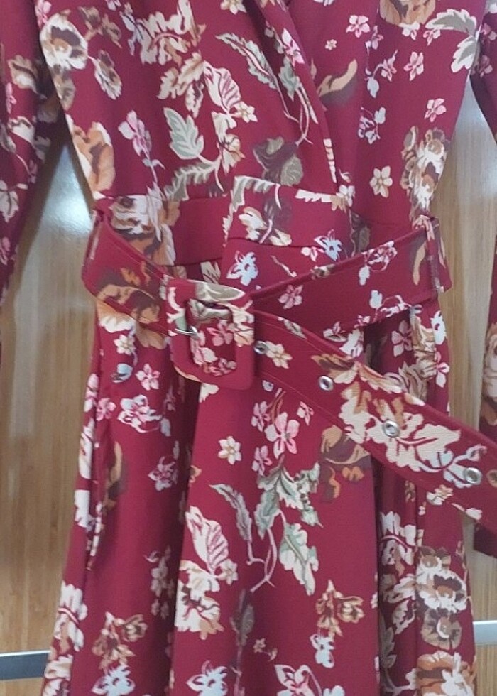 Krep kumaş otantik elbise - Görsel 3