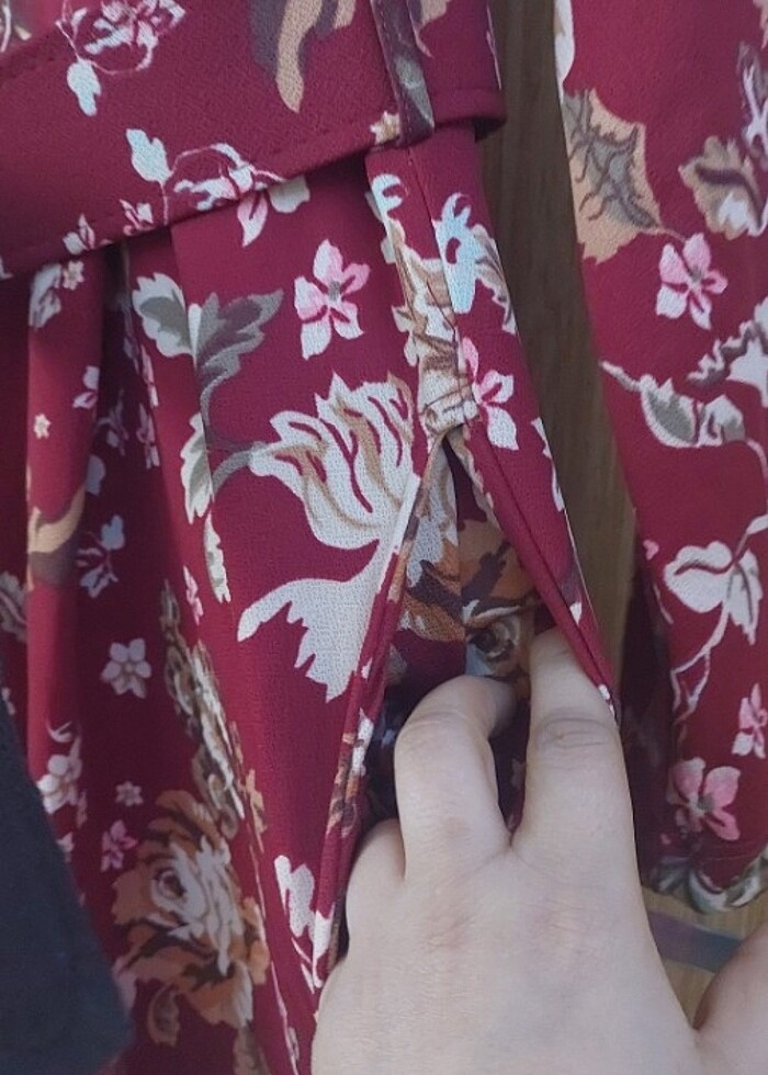 Krep kumaş otantik elbise - Görsel 5