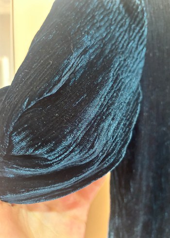 Lacivert Kadın Midi Kadife Tulum - Görsel 4